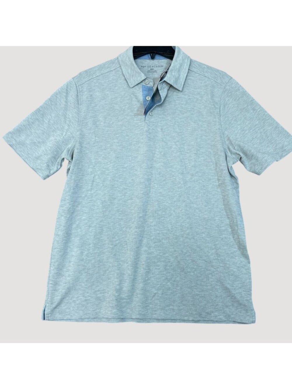 NWT Age Of Wisdom Men's M Gray Short-Sleeve Polo Shirt